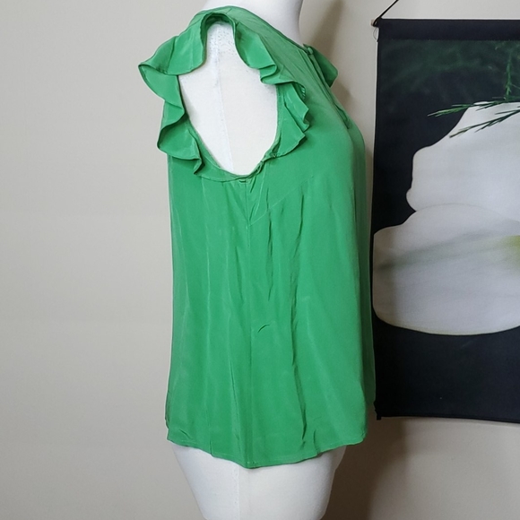 J Crew Flutter Sleeve Keyhole Neckline Top - Picture 3 of 5